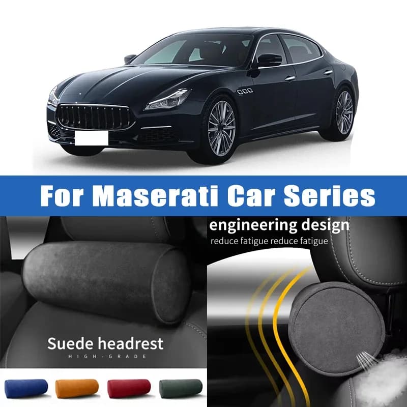 Top Quality Car Headrest Neck Support Seat Soft Neck Pillow Breathable For Maserati Ghibli Levante Quattroporte MC20 GranTurismo