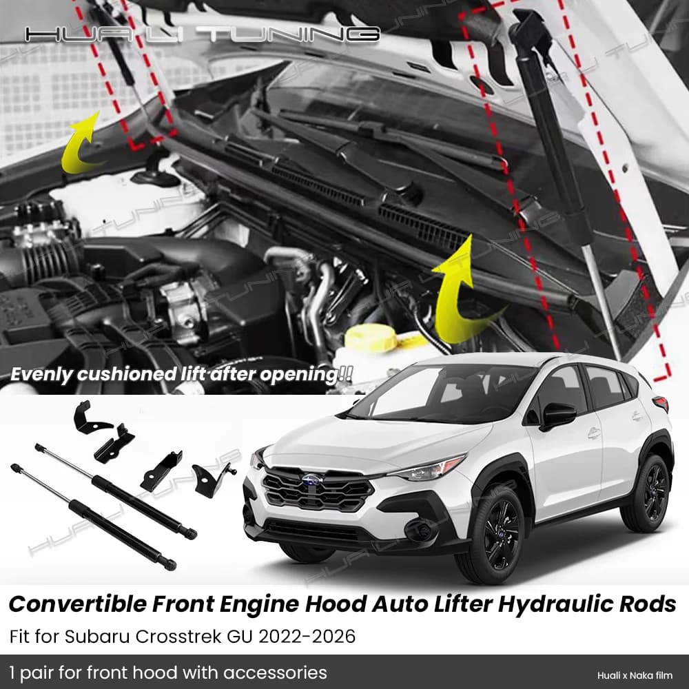 For Subaru Crosstrek GU 2022-2026 Conversion Front Engine Hood Lift Support Hydraulic Rod Damper Upgrade SpringAuto Accessories