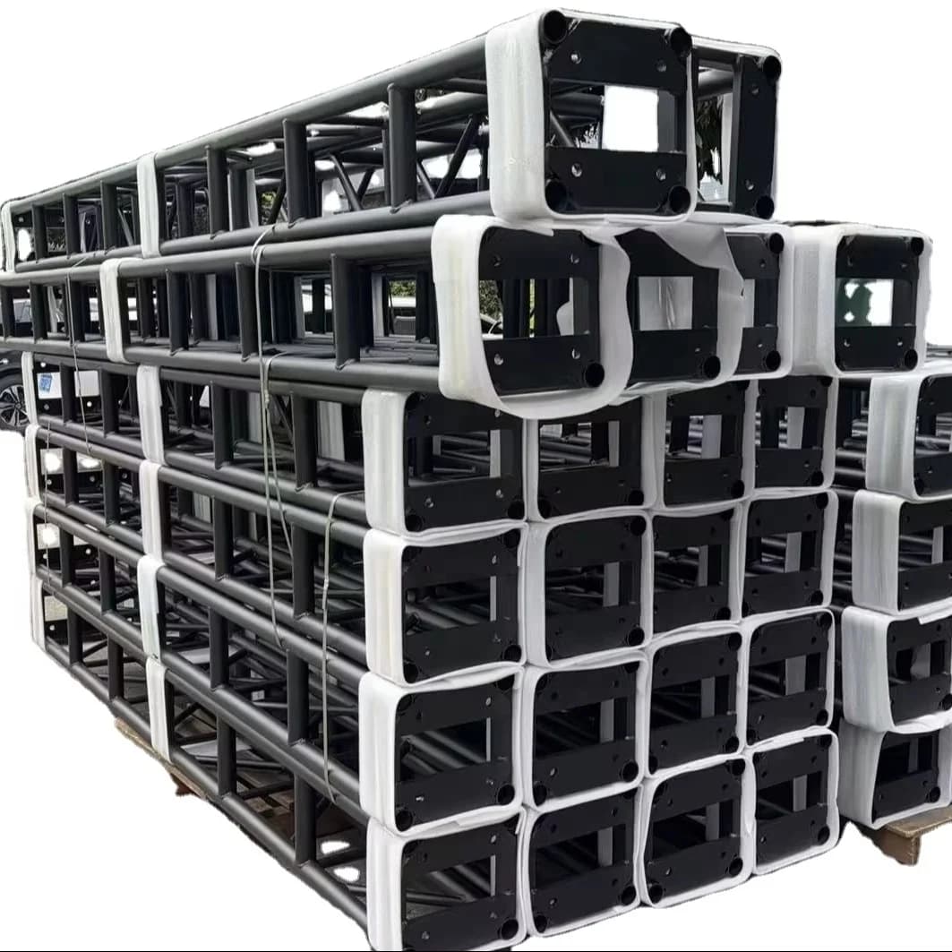 Black Aluminum Alloy Spigot Modular High Load Capacity Quick Installation Truss for Large Concert Stage Wedding Events Displays
