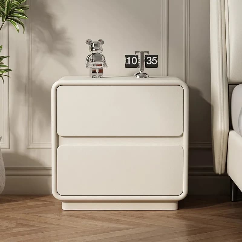 Cream wind minimalist light luxury all solid wood bedside table