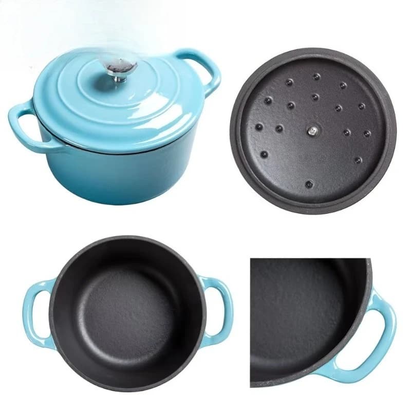 Saucepan Metal 28cm Cast Iron Oven Stew Cooking Kitchen Cast Iron Casserole Steamer