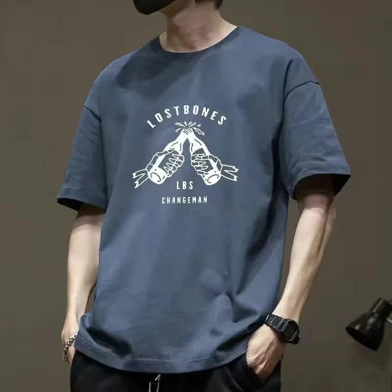 Short Sleeve T-shirts Men's American Style New Fashion Letter Printed Loose Casual Trendy T-shirts Male Summer Clothes Tops