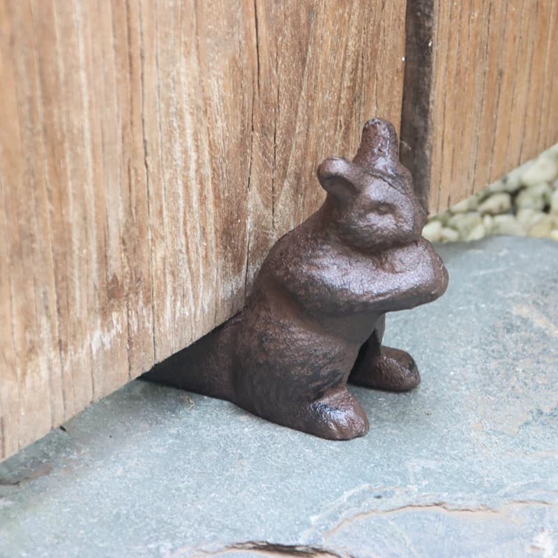 Rustic Cast Iron Door Stop Rabbit Husky Bird For Home Indoor Outdoor Garden Decoration Small Animal Figurines Statues Ornament