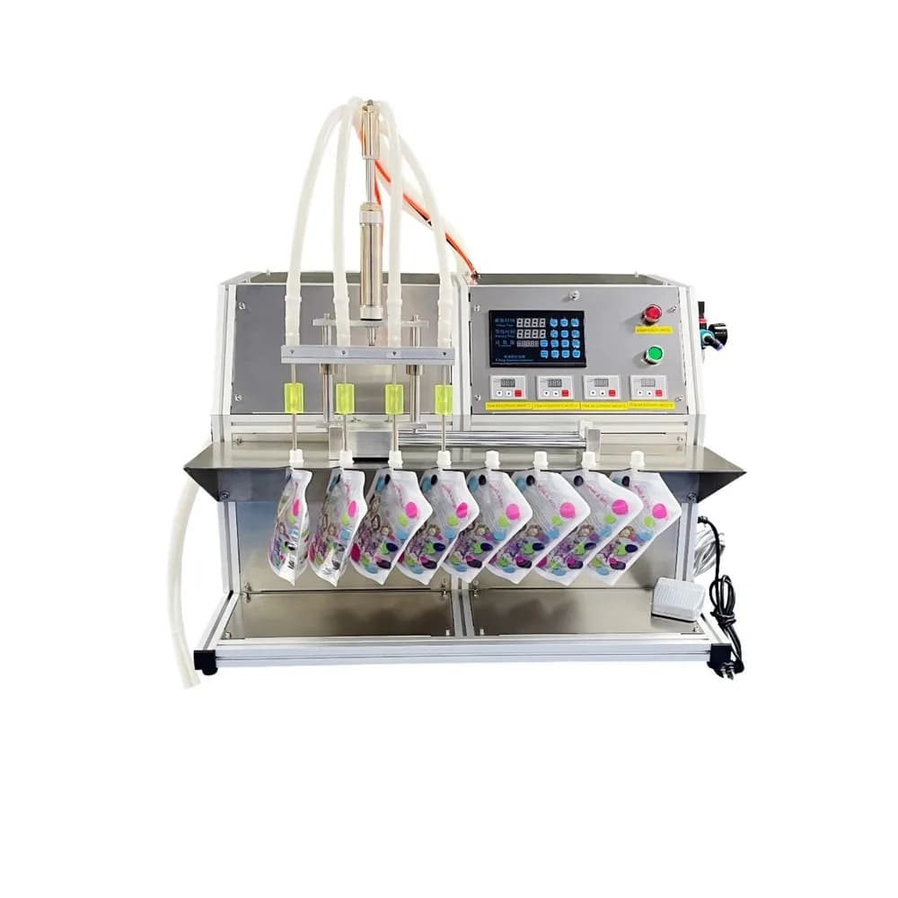 Electric Semi-Automatic Multi-Head Stainless Steel Filling Machine for 200ml Bottles & Cartons Easy to Operate