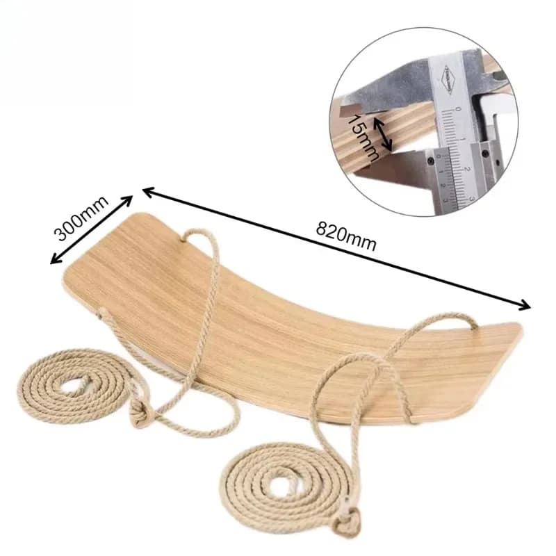 Children's Best Selling Montessori Toys Indoor Wooden Swing Chair Seat and Balance Board 2-in-1