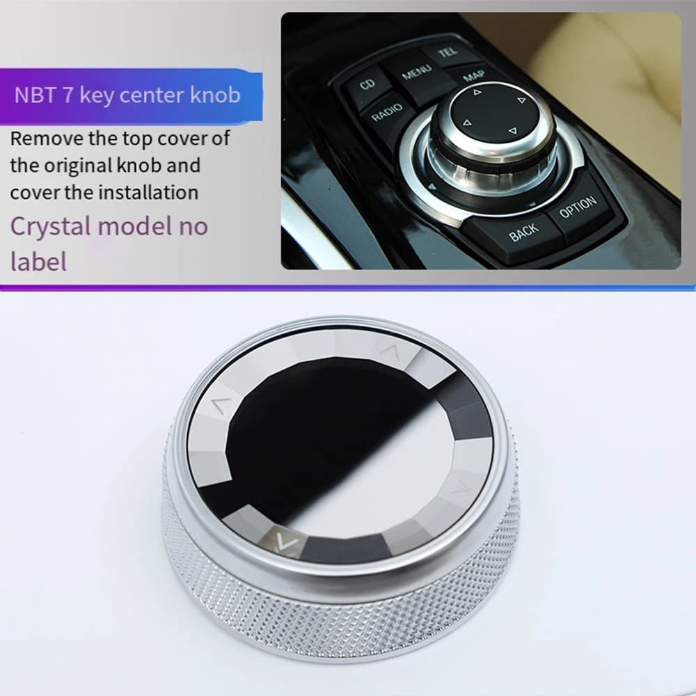 Auto Multimedia Buttons Cover For BMW 1 3 5 Series F20 F 25 E60 E90 X1 X6 Stickers Center Control Multi Media Button Knob Cover