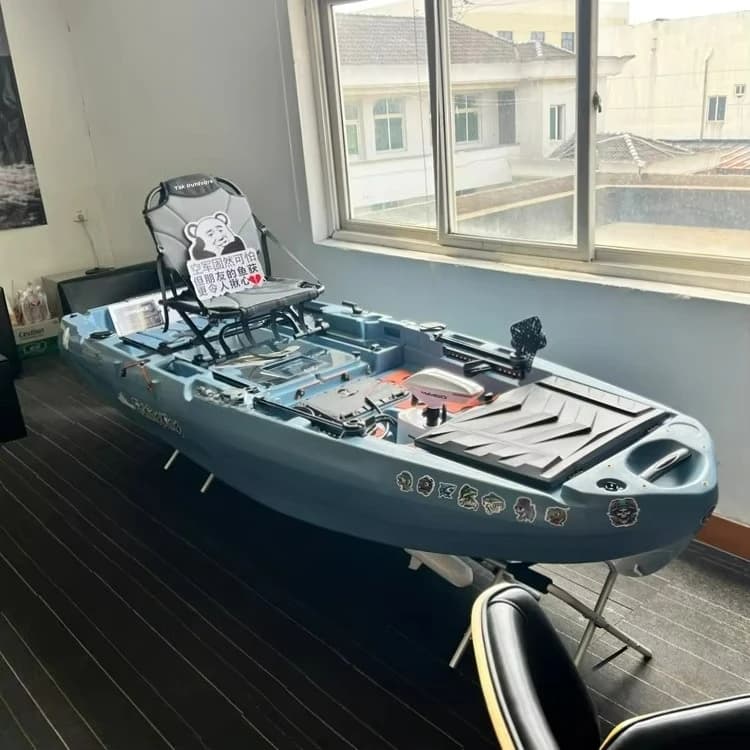 New Designed 2.9M 1 Person Modular Fishing Kayak with Pedals Detachable Foldable HDPE Electric Motorized Surfing Durable