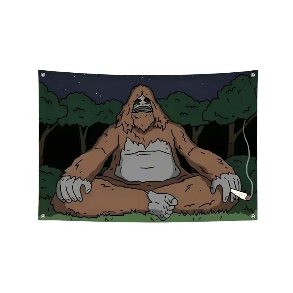 The Big Lez Show Sassy The Sasquatch Meme Flag 2x3ft 3x5ft Tapestry Wall Hanging Banner for Dorm Bedroom Party Background Decor