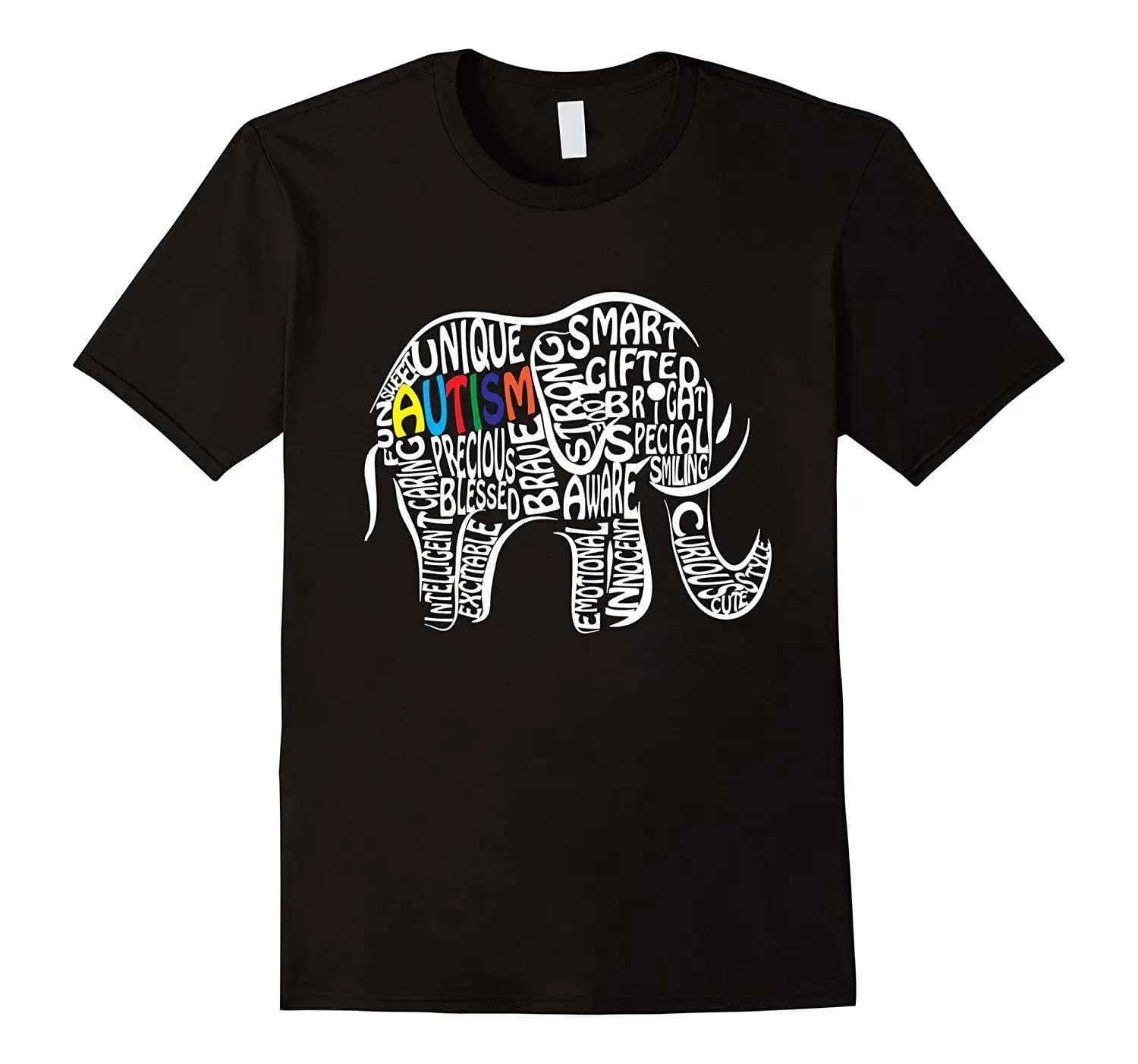 Autism Awareness Elephant T-Shirt 100% Cotton O-Neck Summer Short Sleeve Casual Mens T-shirt Size S-3XL