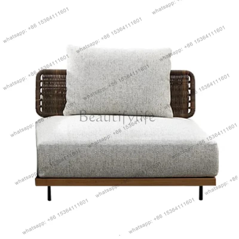 Leisurely Rattan Weaving Garden Sofa Courtyard Villa High Grade Designer Garden Sofa Modern Outdoor Furniture