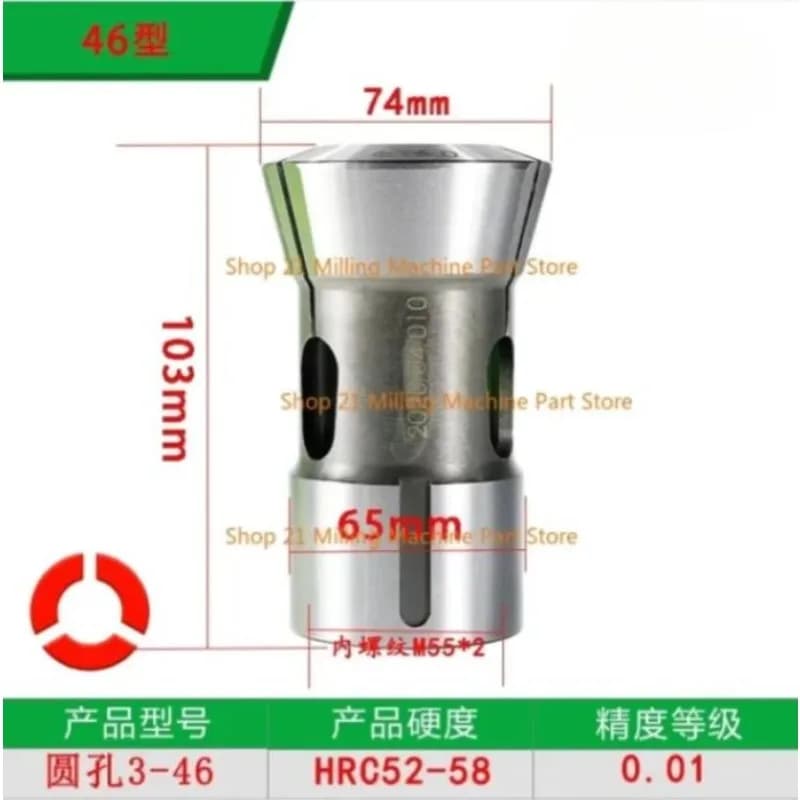 CK46# 3.0-46.0mm Round Hole Type CNC Lathe Back Pull Collet Spring Steel High Precision Chuck Round Square Hexagon