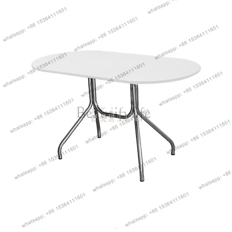 Medieval stainless steel oval home computer desk light luxury desk