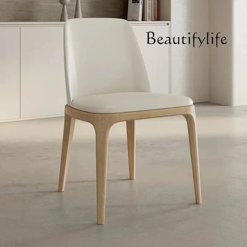 X35 Nordic Modern Minimalist Antique Leisure Chair Household Solid Wood Backrest Single Chair
