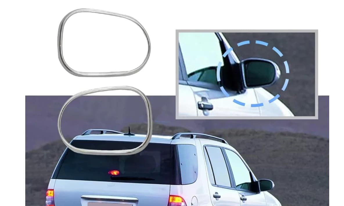 2pcs Chrome Car Side Door Rear View Mirror Frame Ring for Mercedes Benz W163 ML Class Durable Stylish
