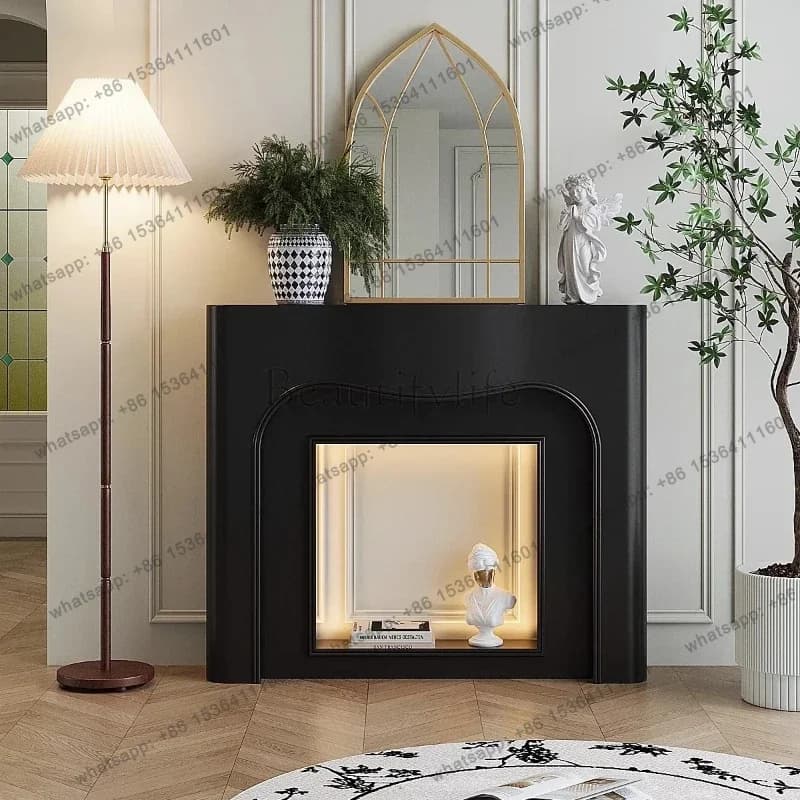 LSModern Living Room Cabinets Tall China Mueble Salon Furniture For Home Display Classic Living Room Fireplace Art Narrow Arched