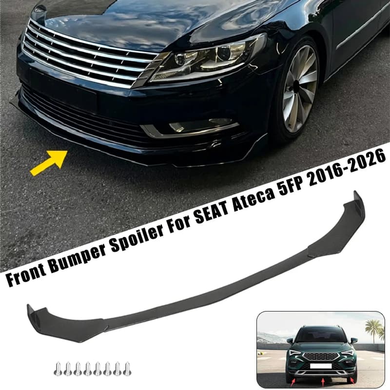 Sport Front Bumper Splitter Spoiler Lip For SEAT Ateca 5FP 2016-2026 5Pcs Adjustable Sectional Car Exterior Tuning Body Kit