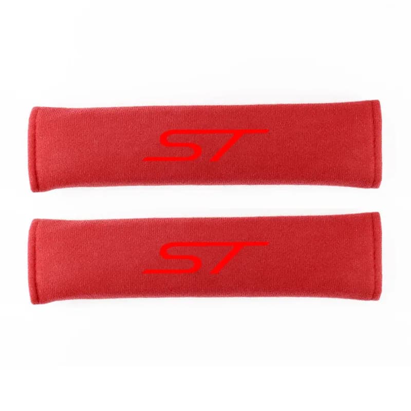 2Pcs Leather Car Seat Belt Protection Shoulder Pad Covers for ST Line MK2 MK3 MK4 STLINE Auto Interior Accessories