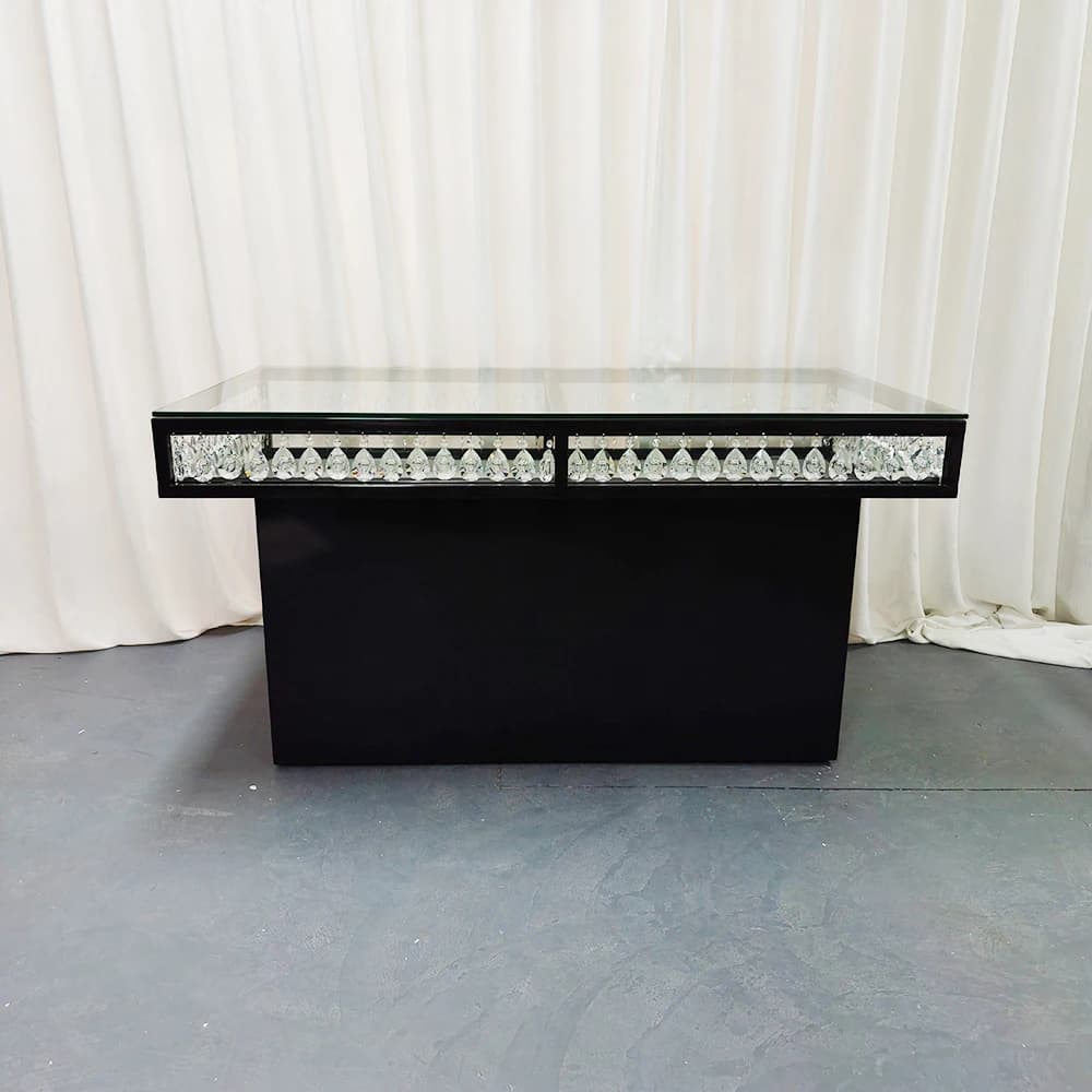 Wholesale Stainless Steel Mirrored Glass Dining Table Wedding Table