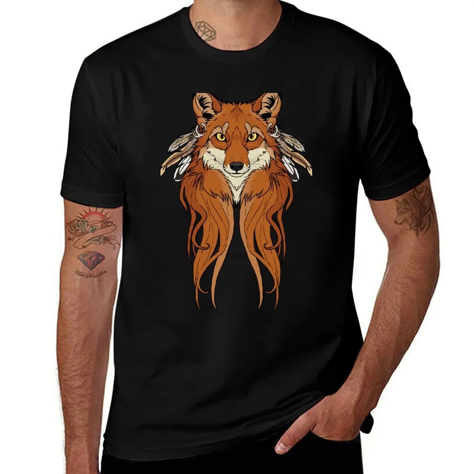 Tribal Fox T-Shirt Daily Wear Print T-Shirt