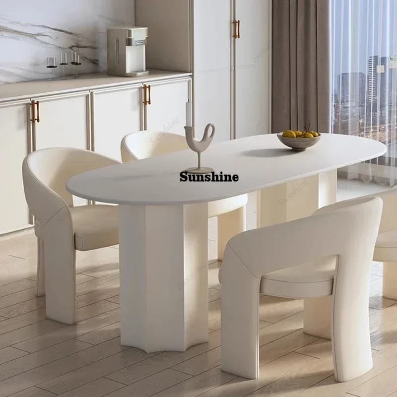 Living Room Dining Table Salon Study Nordic Writing Cream Style Art Dining Table Modern Gaming Mesas De Comedor Home Furniture