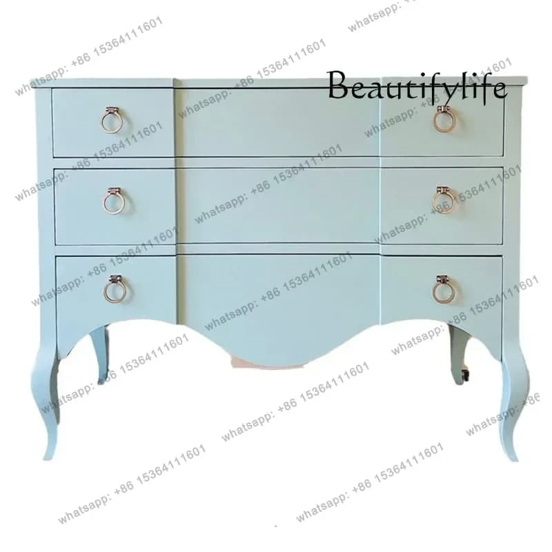 French entry entrance cabinet small apartment living room solid wood decoration dining side cabinet designer style new style
