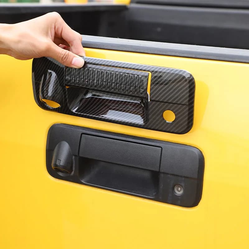 For Toyota Tundra 2004-2013 ABS Carbon fibre Car Rear Door Handle Cover Tailgate Grab Decoration Cover Stickers Car Accessories