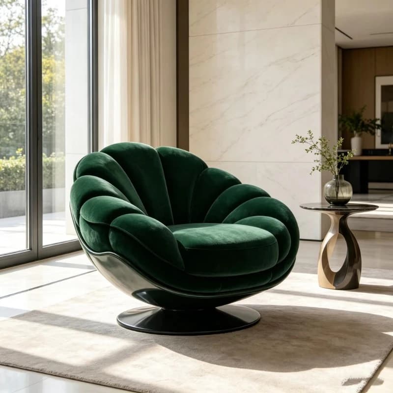 Petal Velvet Lounge Chair Sectional Single Seat Lounge Chair