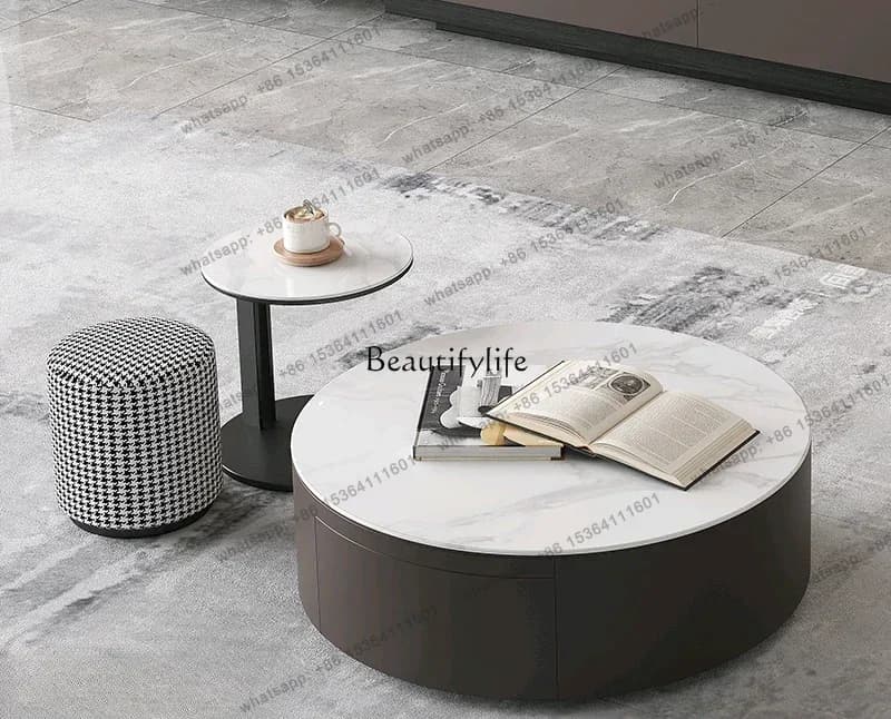 Coffee Table Modern Light Luxury High-end Coffee Table Living Room Creative Designer Rock Slab TV CabinetSSS