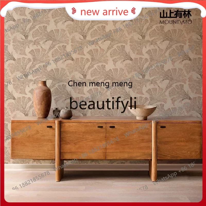 SS S7486 Retro solid wood TV cabinet, oak cherry wood locker, Italian side cabinet can be customized