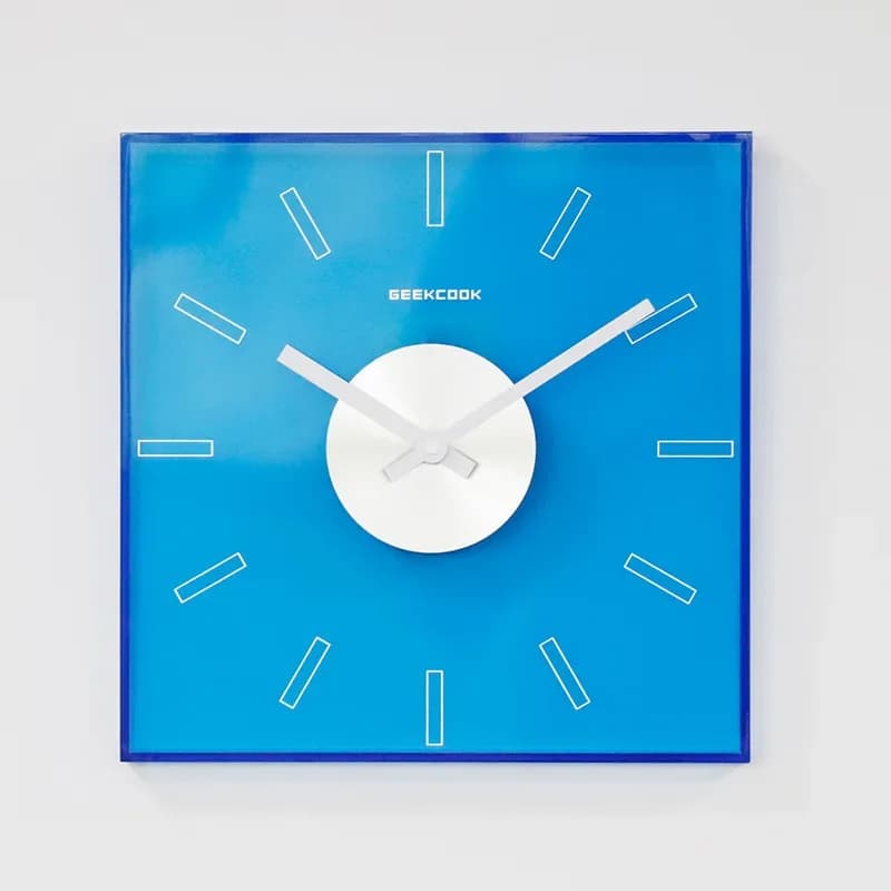 Home Decoration Colored Acrylic Square Decorative Wall Clock Simple Style Transparent Decorative Wall Clock