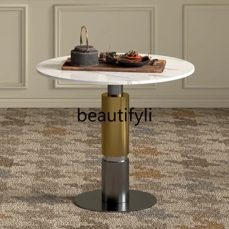 LXoffee table modern household living room sofa small round table small apartment balcony light luxury meeting tableSSS