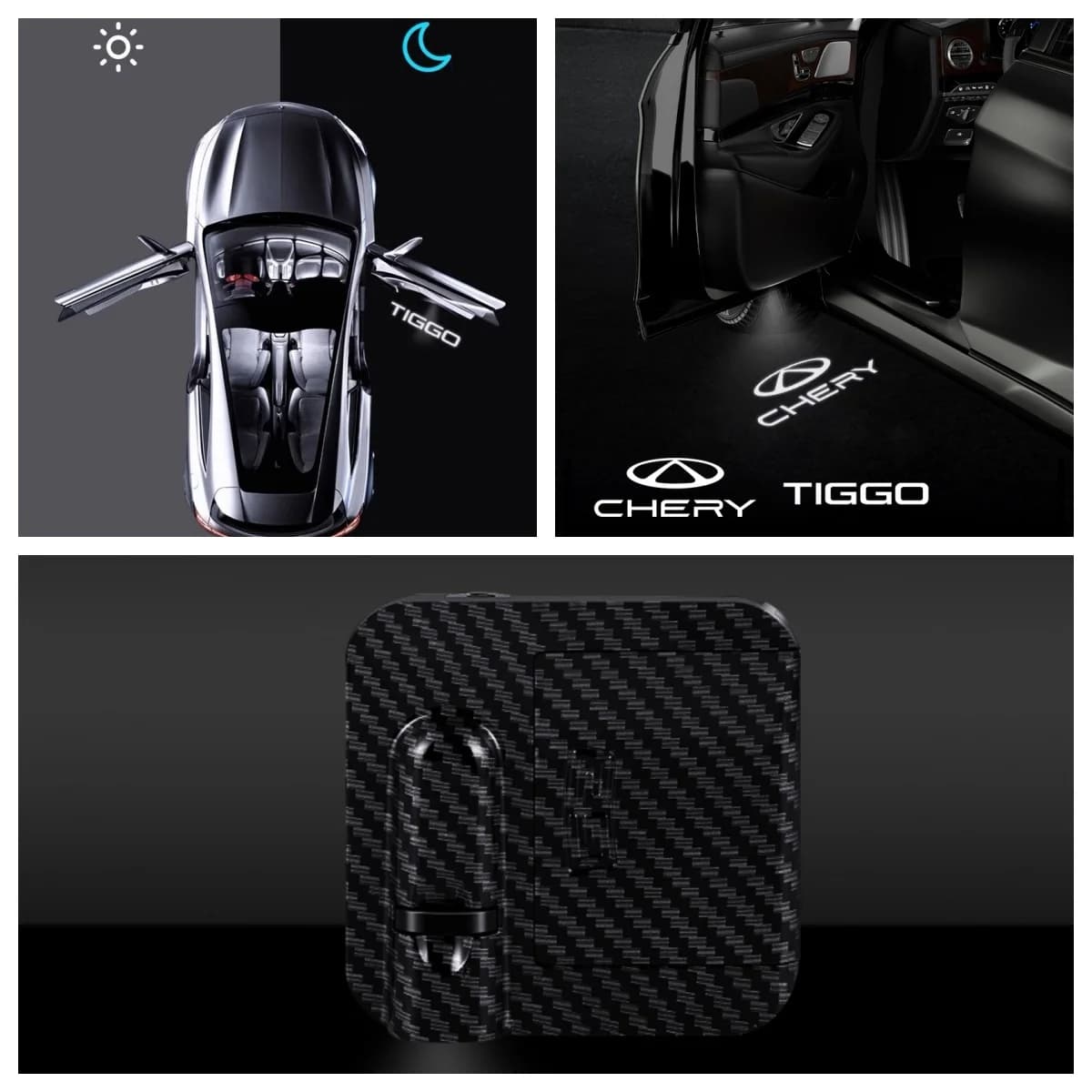 2Pcs Car Door Welcome Projector Light For Chery Tiggo7 Tiggo8 Omoda5 Arrizo8 Jetour Dashing LED Courtesy Ghost Shadow Lamp Acces