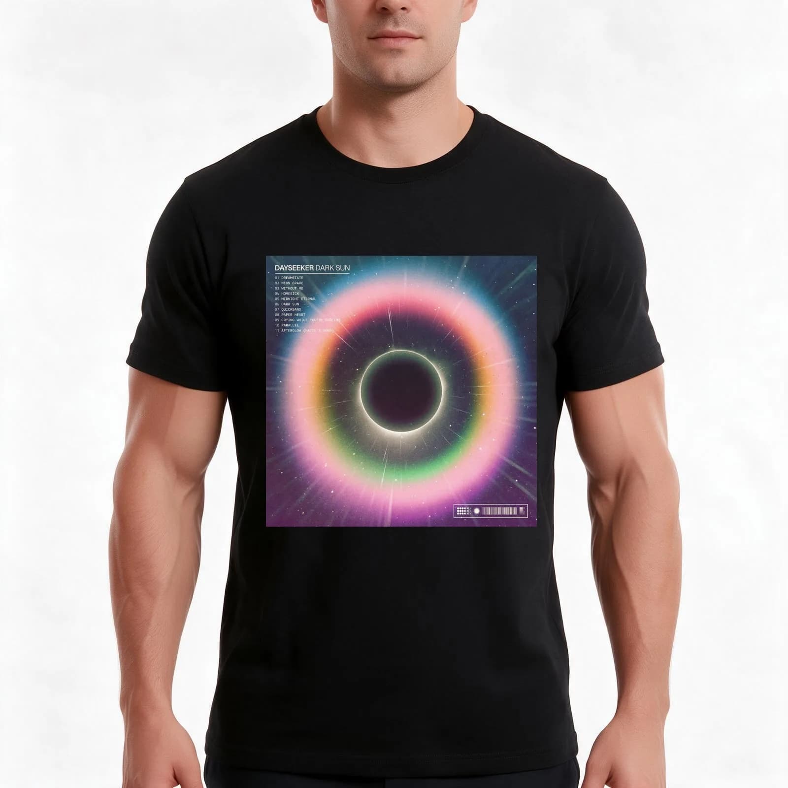 Dayseeker Dark Sun T-Shirt, Summer Casual Cotton Tee, Oversized Streetwear Tops, Vintage Graphic Print, Loose Fit Short Sleeve