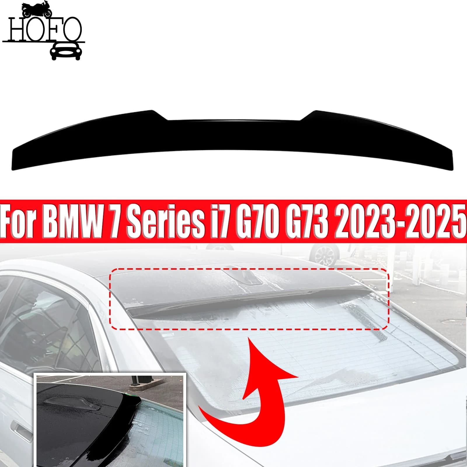 Car Rear windshield Roof /Rear Trunk Lid Spoiler Wings Bodykit Tuning Accessories For BMW 7 Series i7 G70 G73 2023-2025