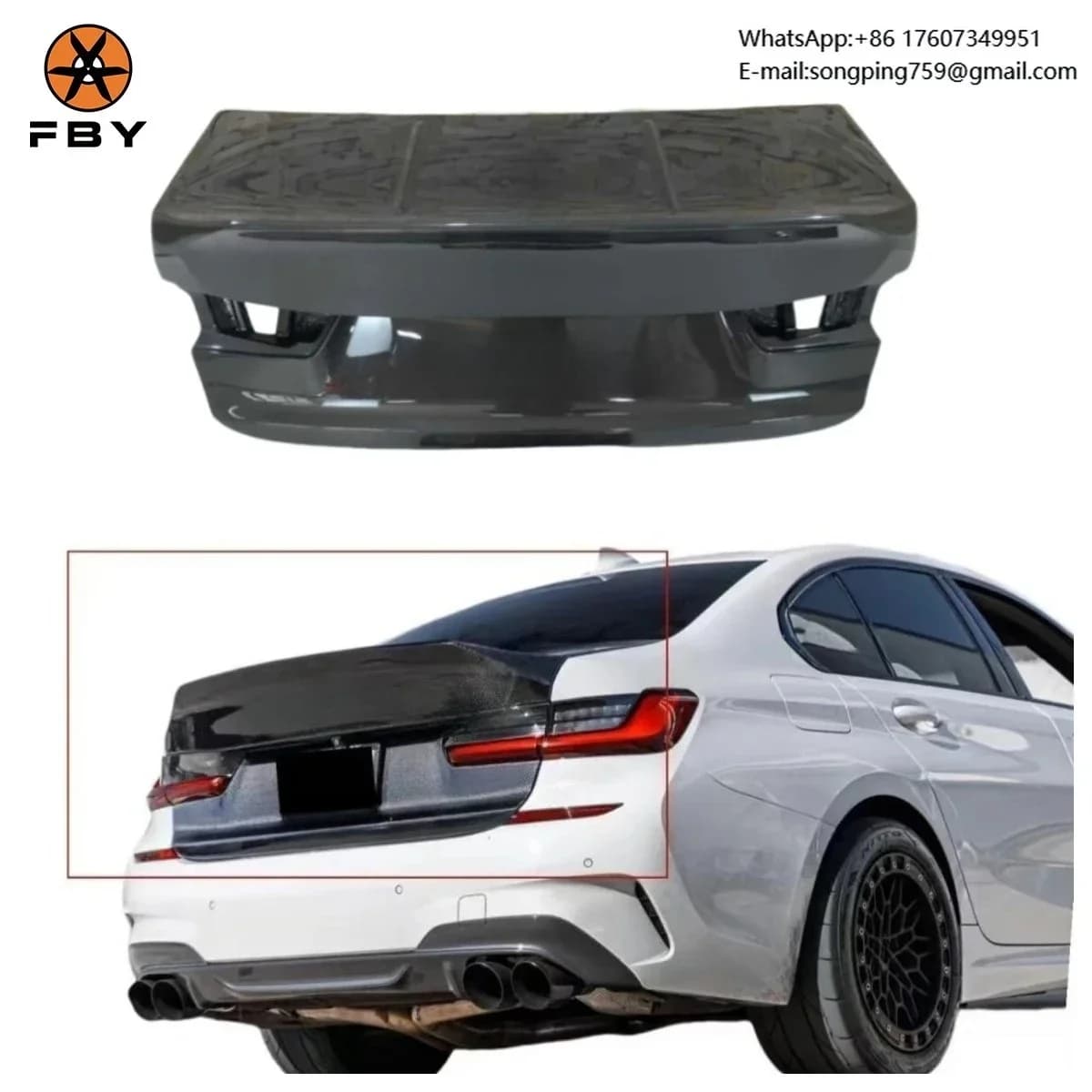 High Quality CSL Style Carbon Fiber Rear Trunk Cover for BMW 3 Series G20 G28 2019-2024 Trunk Lid Body Kit