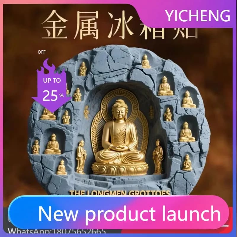 LYY  Henan Luoyang Longmen Grottoes Metal Relief Refrigerator Magnet Souvenir