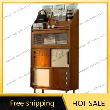 FG antique bookcase solid wood living room display cherry wood high-end magazine locker