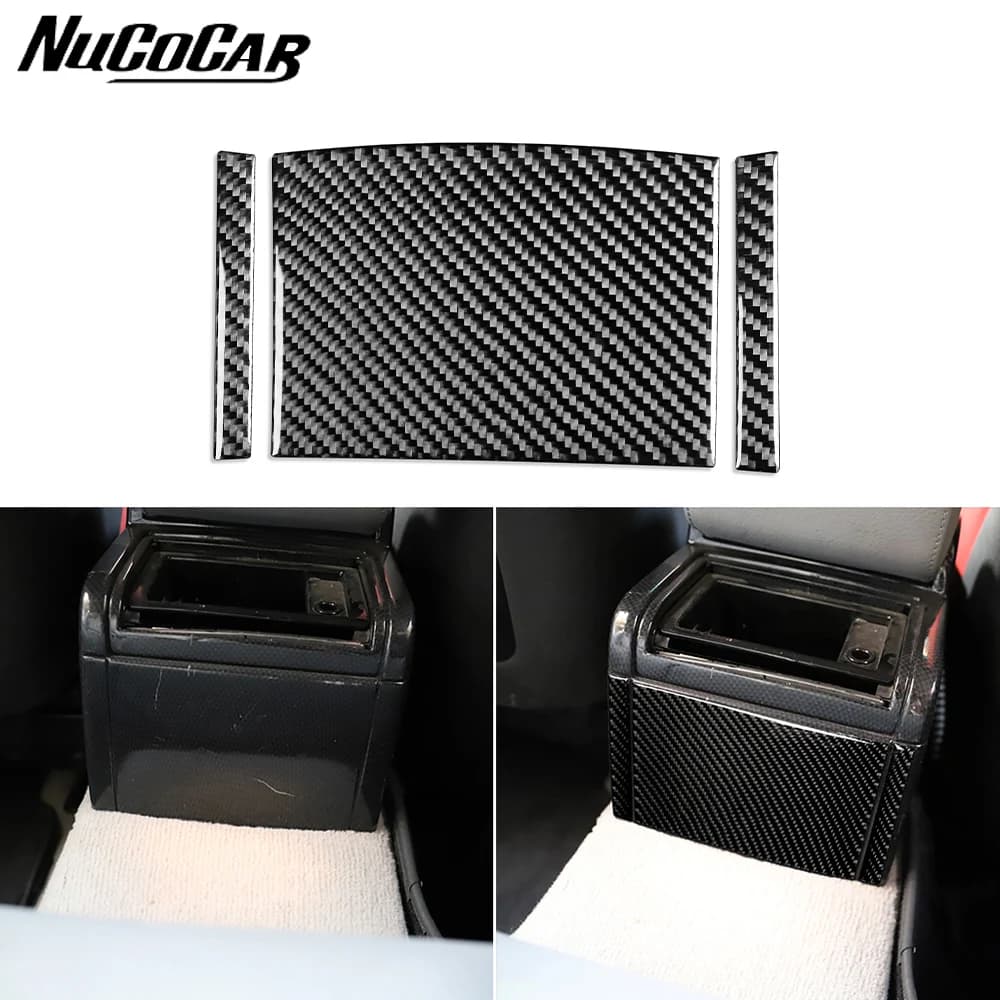 For BMW E46 1998-2005 Carbon Fiber Rear Central Control Panel Trim Cover Car Interior Accessories Decorative Stickers