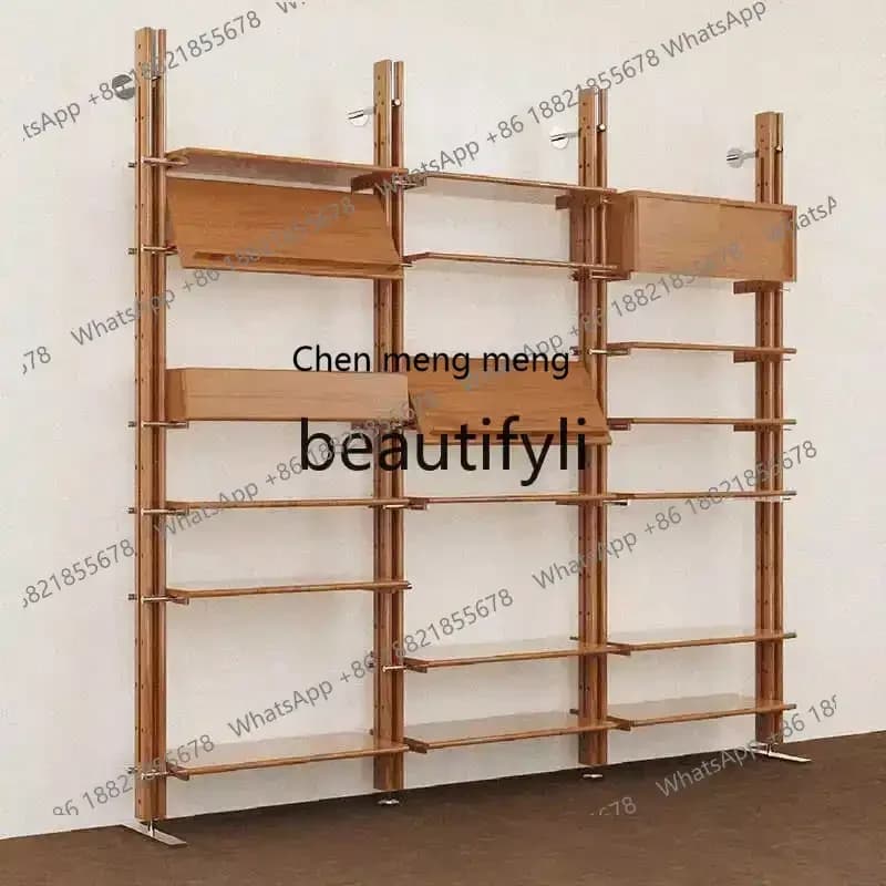 N178 G  Red oak non-punchin retro wall combination shelf system bookshelf TV wall hanin, partition