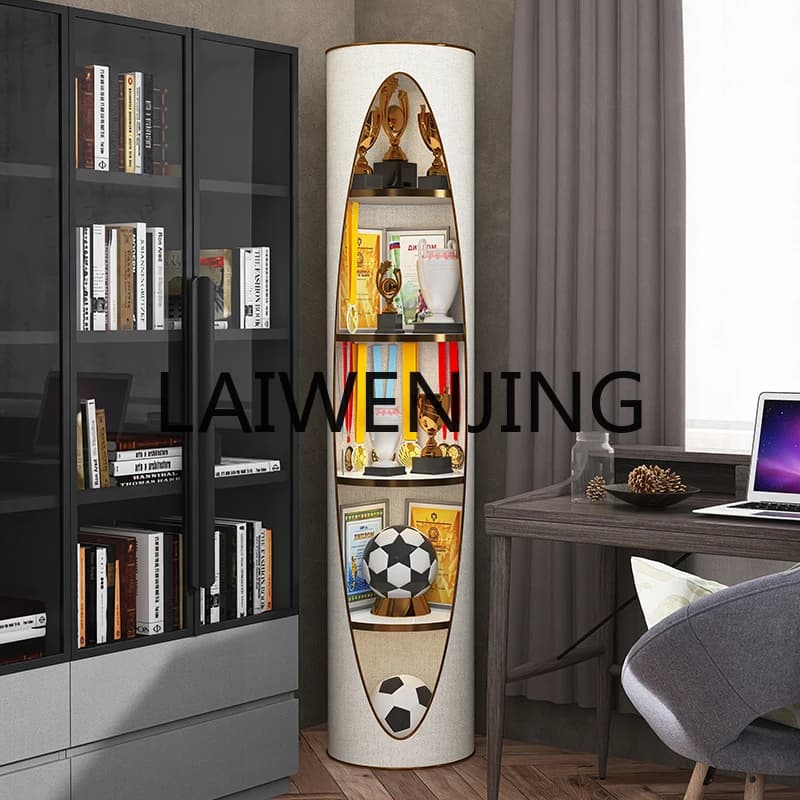 Modern Simple Narrow Cabinet Living Room Bedroom Study Wall Floor Storage Circle and Creative Bookshelf