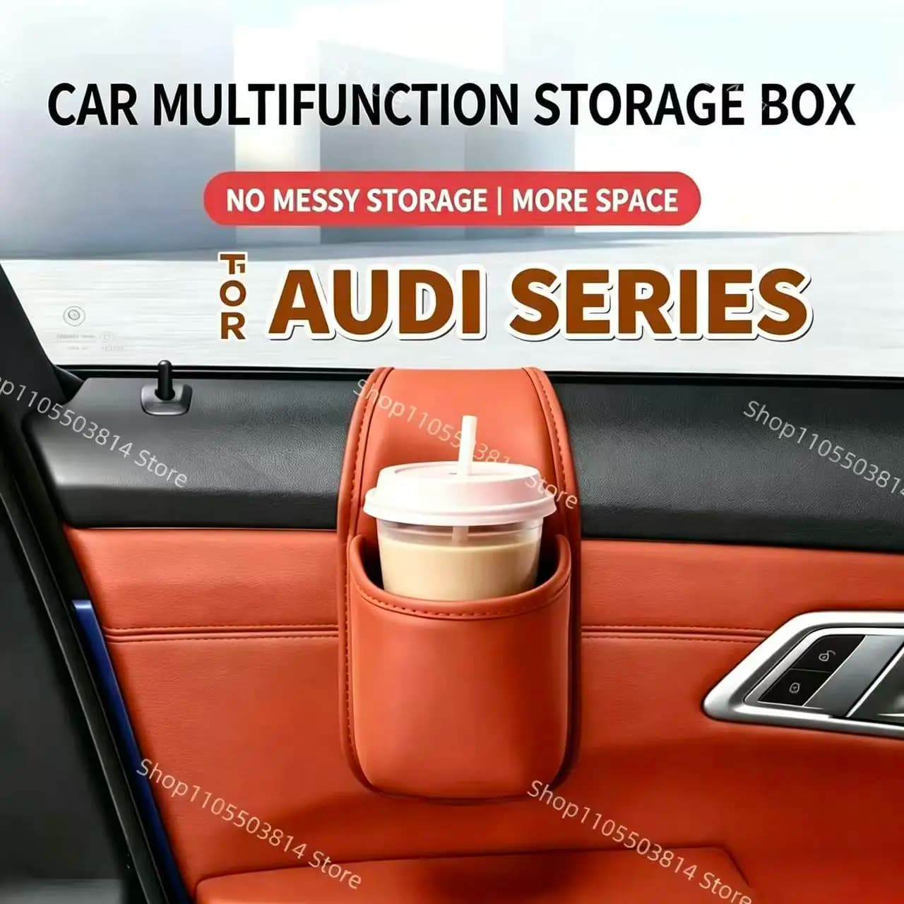 For Audi Car Door Storage Box, Hanging Car Organizer Bag Cup Holder, Auto Glass Gap Hanging Storage Pouch Interior Accessories