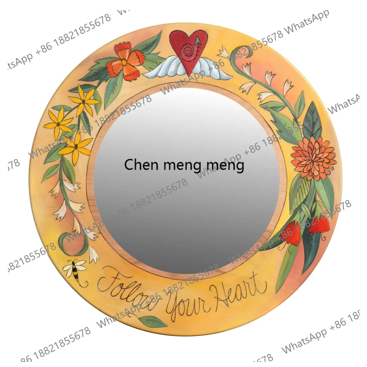 Round Art Mirror 2026 Hot Sale French Antique Restaurant Decorative Painting B & B