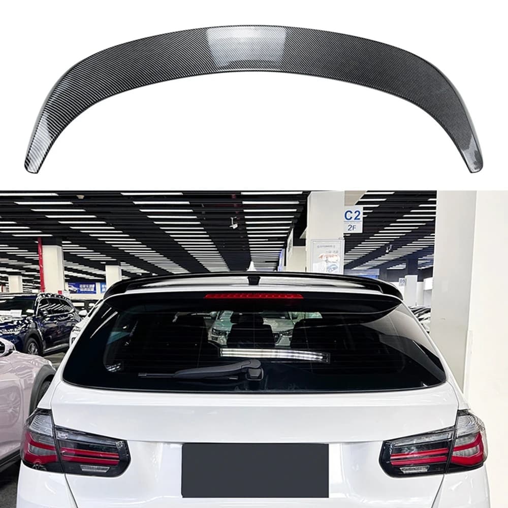 Rear Trunk Roof Spoiler Wing Carbon Fiber Look/Gloss Black Tail Upper Splitter Lip For BMW 3 Series F31 Touring Wagon 2013-2019