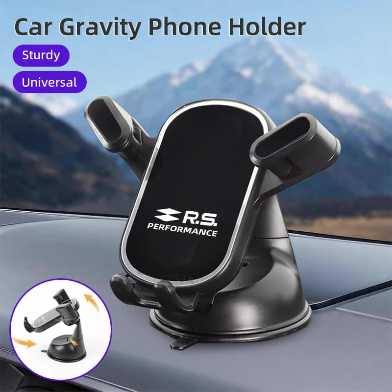 Car Gravity Phone Holder Suction Cup Base Phone Stand With Hook Accessories For Renault RS Performance Clio Scenic Logan