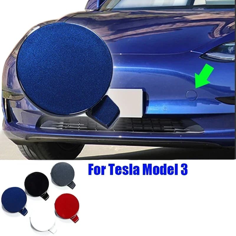 For Tesla Model 3 New Auto Front Bumper Trailer Tow Hook Eye Cover Trim Trailer Cap Plug 1460701 1084173 Car Accessories
