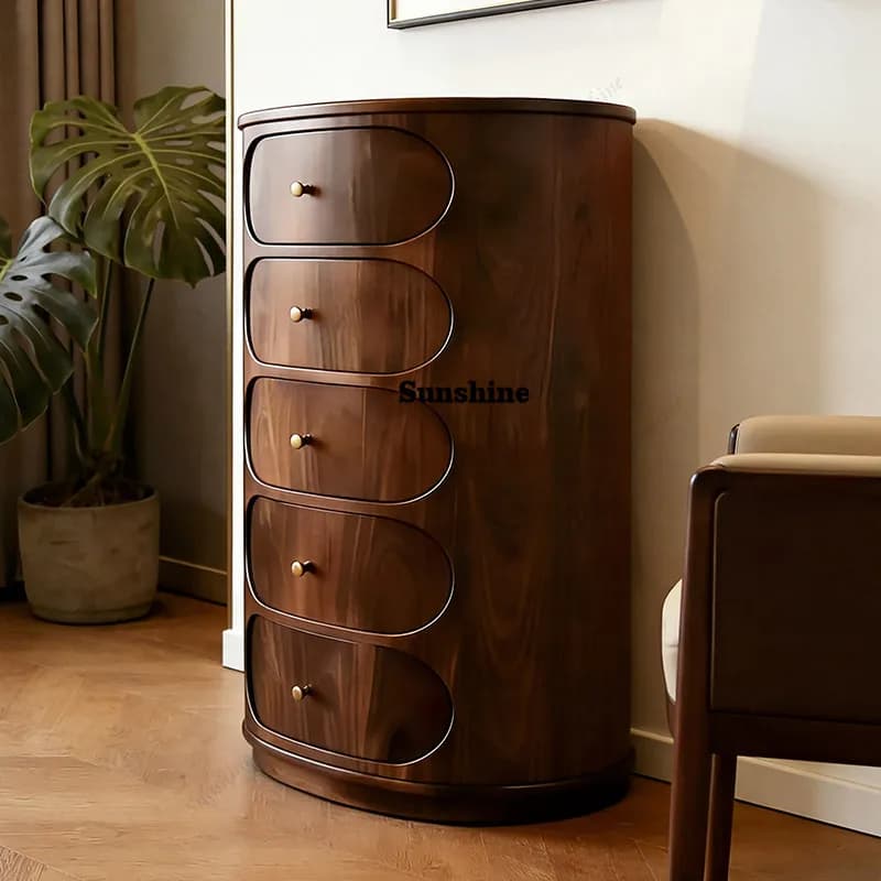 Italian solid wood chest, bedroom chest of drawers, locker, light luxury chest of drawers