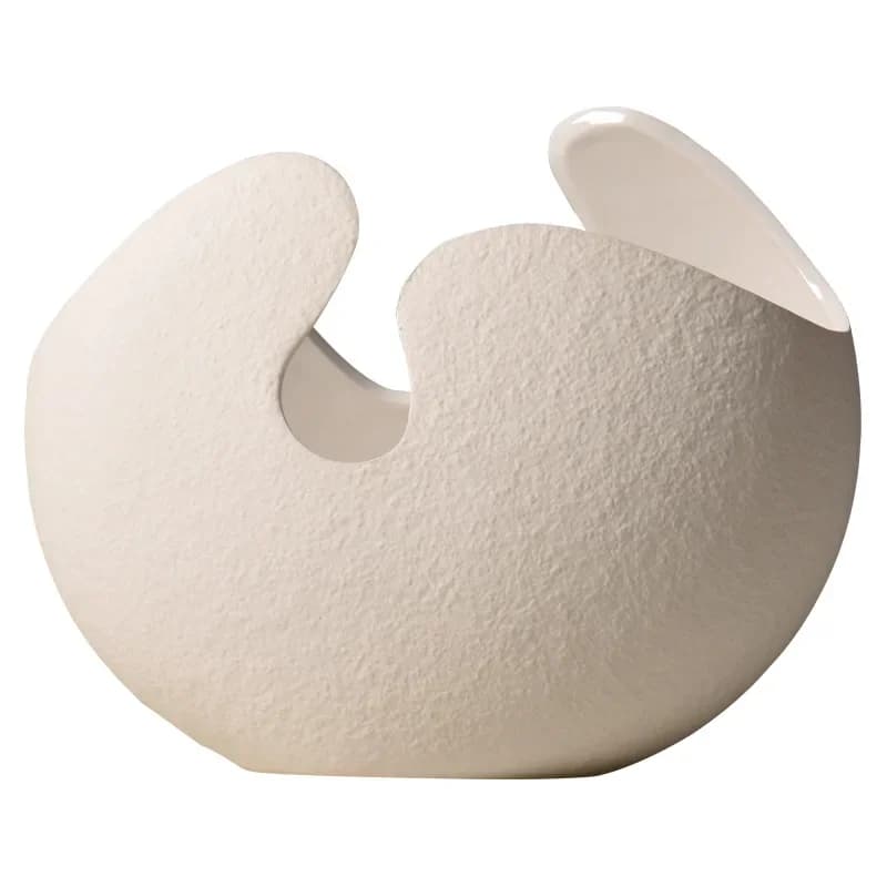 White Ceramic Vase Decoration Modern Simple Home Soft Decoration Living Room Decoration