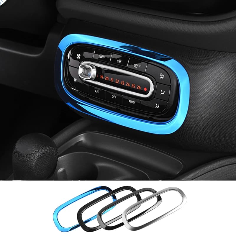1pc for Smart Fortwo 453 Forfour 453 Car Accessories Central Control Air Conditioning Adjust Panel Decoration Trim Cover Sricker