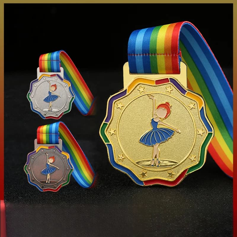 Zinc alloy dance medal, yoga dance studio performance competition award, commemorative item
