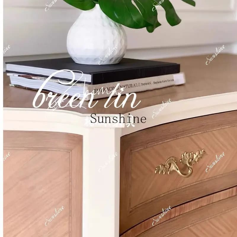 French retro solid wood chest country living room decoration storage display  FT